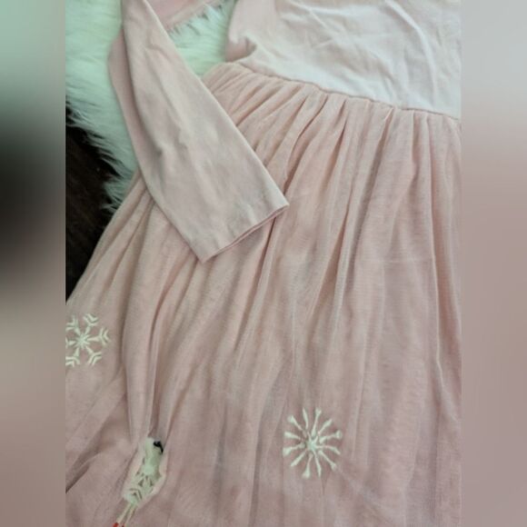 Hanna Andersson Long Sleeve Tulle Embroidered Skater Dress Pink Christmas 8 - Picture 4 of 7